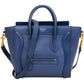 Céline Blue Grained Leather Luggage Nano Crossbody Handbag