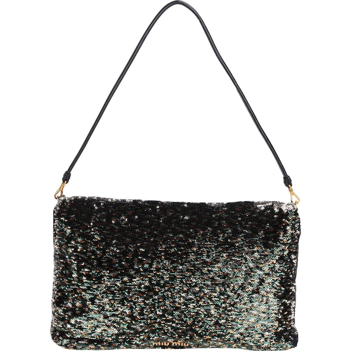 Miu Miu Bicolor Sequin Flap Hobo Shoulder Bag