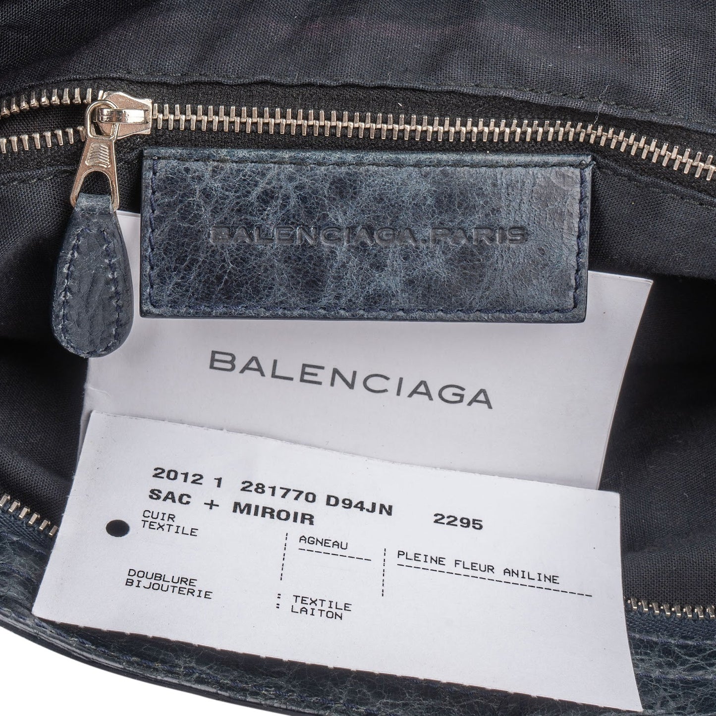 Balenciaga Dark Blue Leather City Handbag