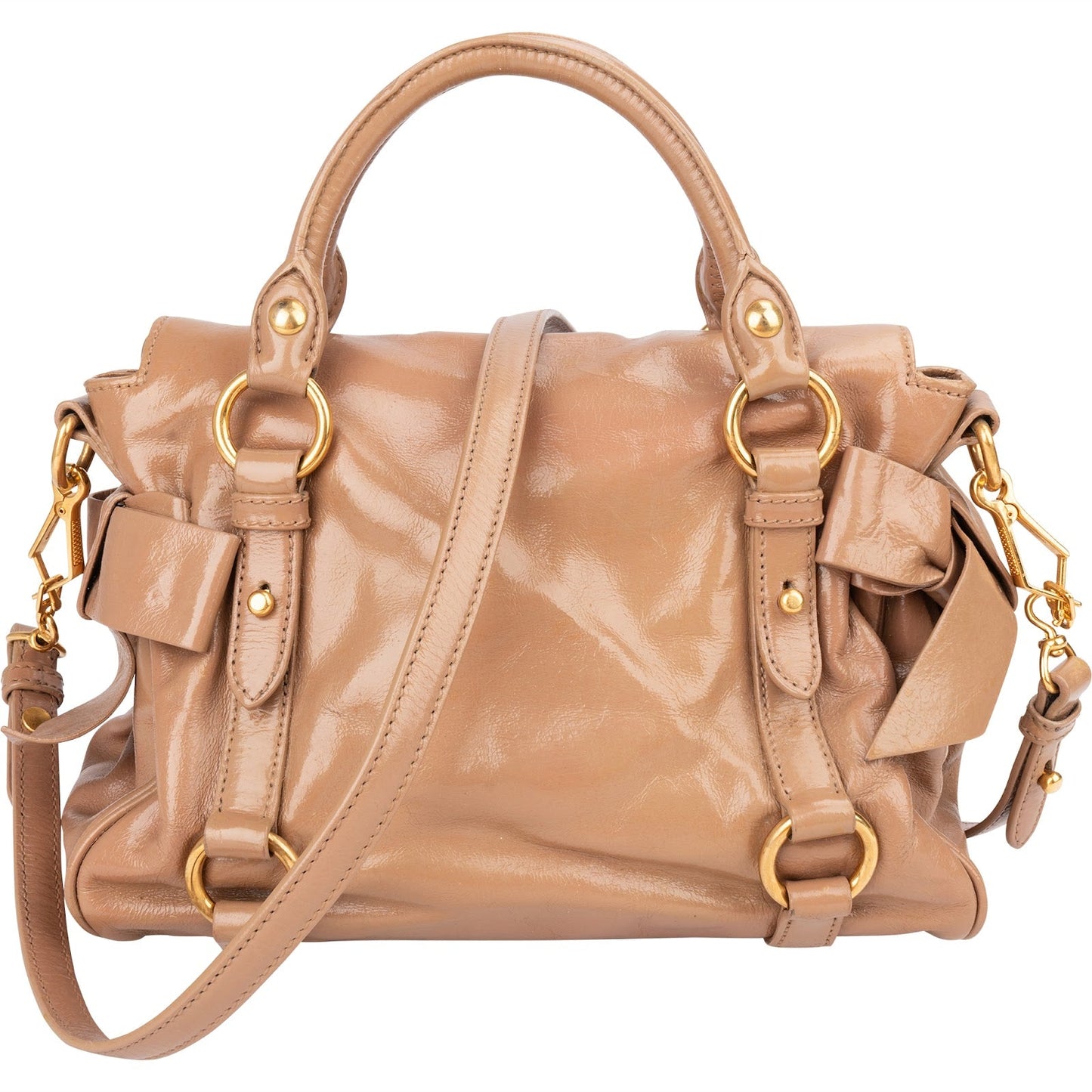 Miu Miu Vitello Lux Leather Bow Handbag