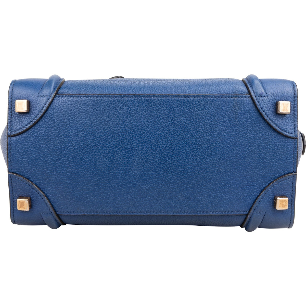 Céline Micro Luggage aus blauem Drummed-Kalbsleder – Ansicht 6