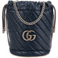 Gucci Matelassé Chevron Leather GG Marmont Mini Bucket Crossbody Bag