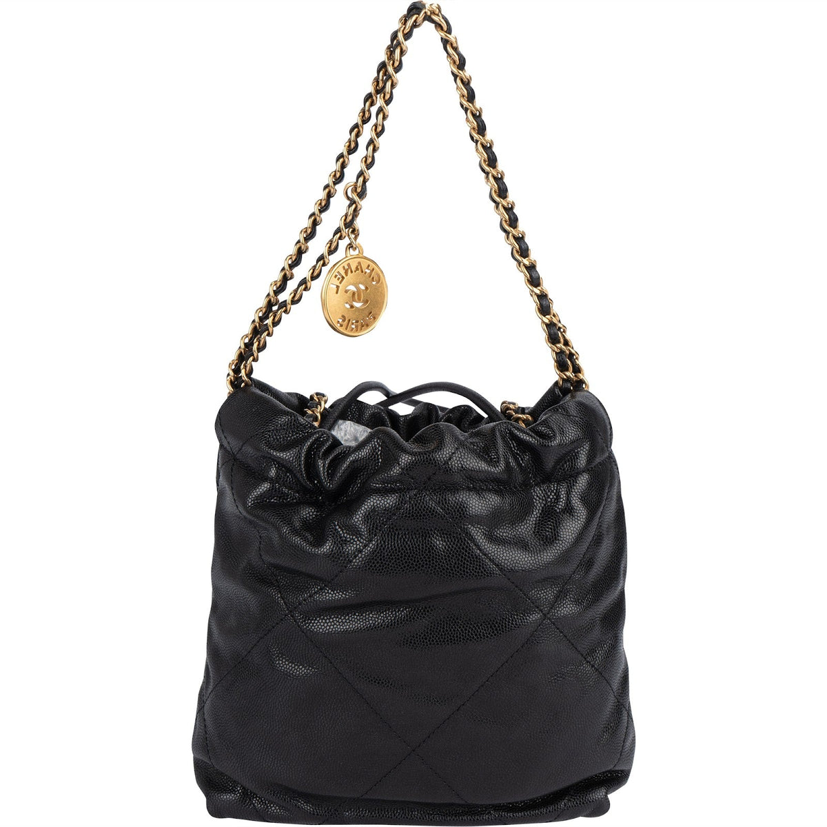 Chanel 22 Stitching Caviar Leather Small Drawstring Crossbody Bag