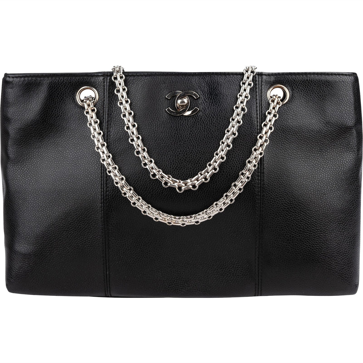 Chanel Caviar Leather Bijoux Chain Tote Shoulder Crossbody Bag