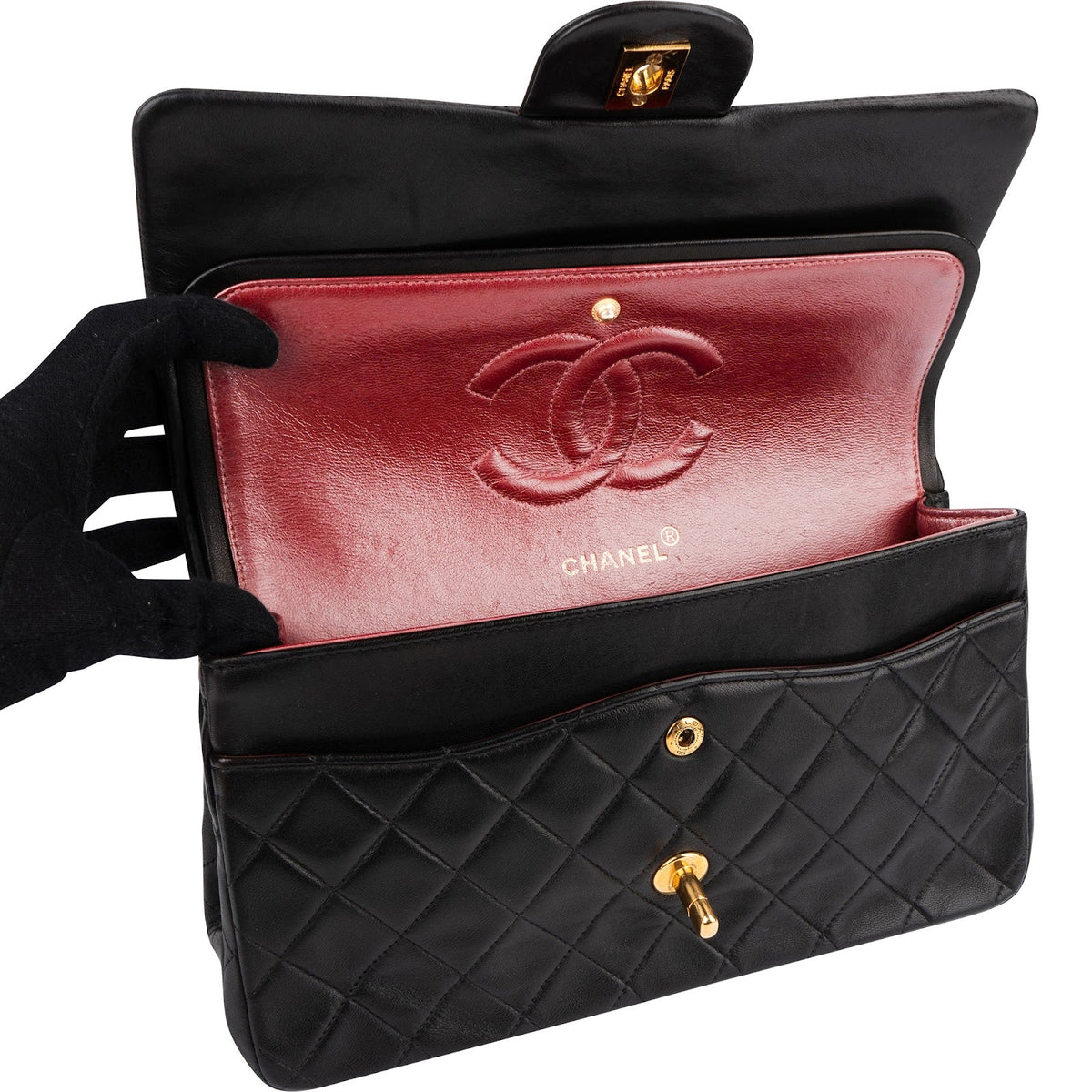 Chanel Quilted Lambskin 24K Gold Medium Double Flap Shoulder Bag