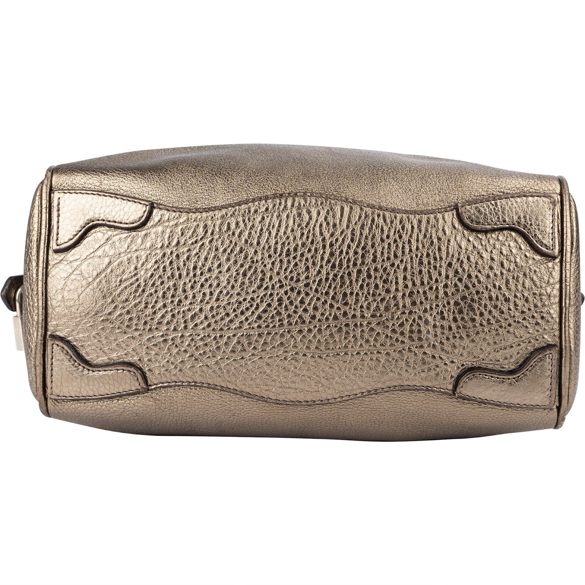 Prada Metallic Pebbled Leather Bauletto Handbag