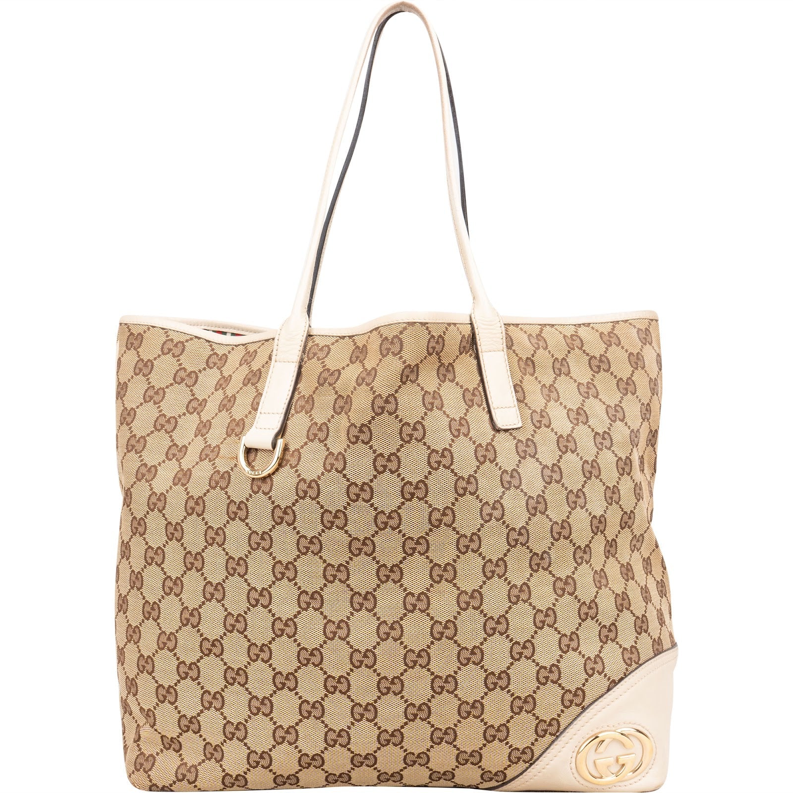 Gucci Monogram GG Canvas New Britt Tote Shoulder Bag