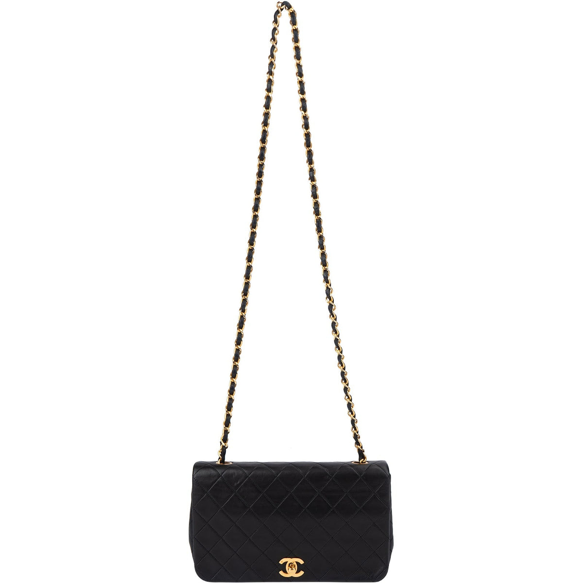 Chanel Quilted Lambskin 24K Gold Single Flap Crossbody Bag