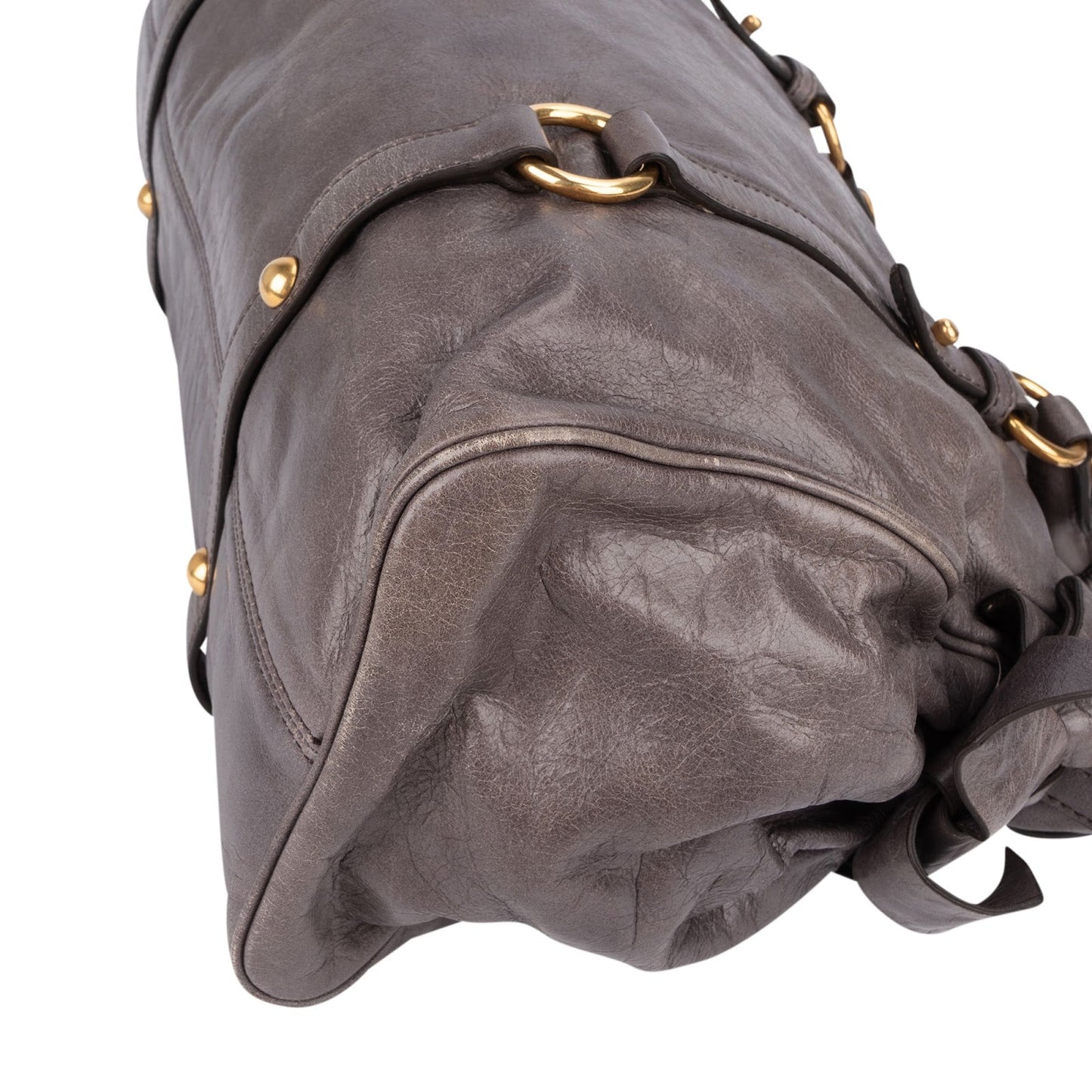Miu Miu Vitello Lux Bow City Satchel Handbag