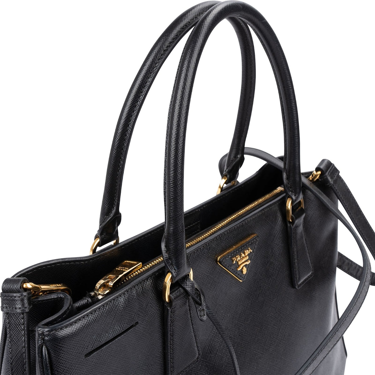 Prada Galleria aus schwarzem Saffiano-Leder – Ansicht 3