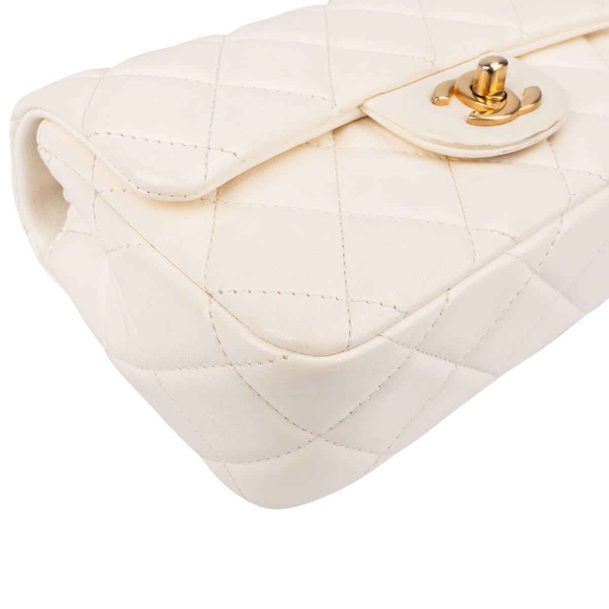 Chanel Quilted Lambskin Mini Rectangular Pearl Single Flap Crossbody Bag