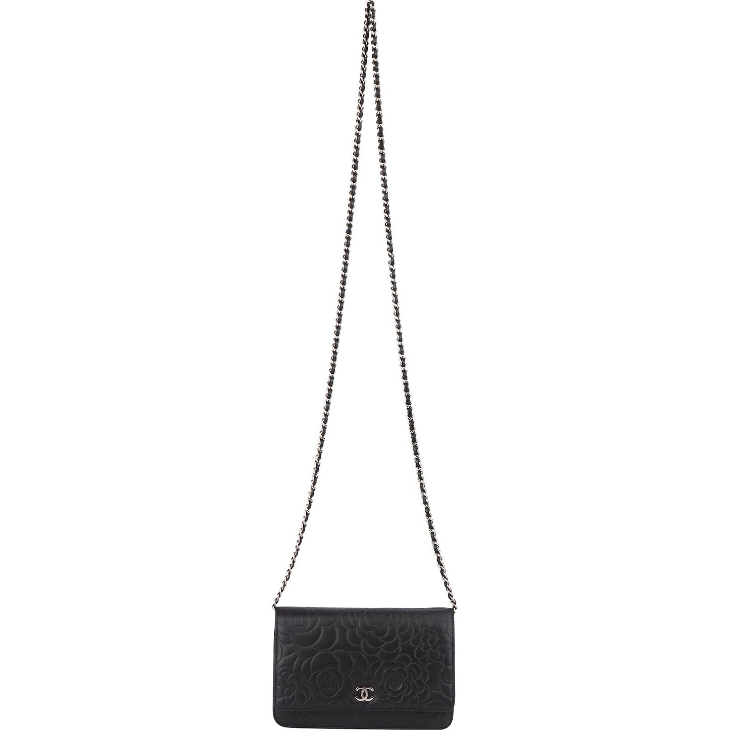 Chanel Camellia Lambskin Wallet On Chain Crossbody Bag
