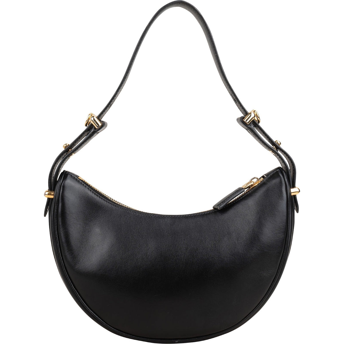 Prada Black Leather Triangle Arqué Shoulder Bag