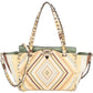 Valentino Leather Rockstud Striped Tote Shoulder Bag