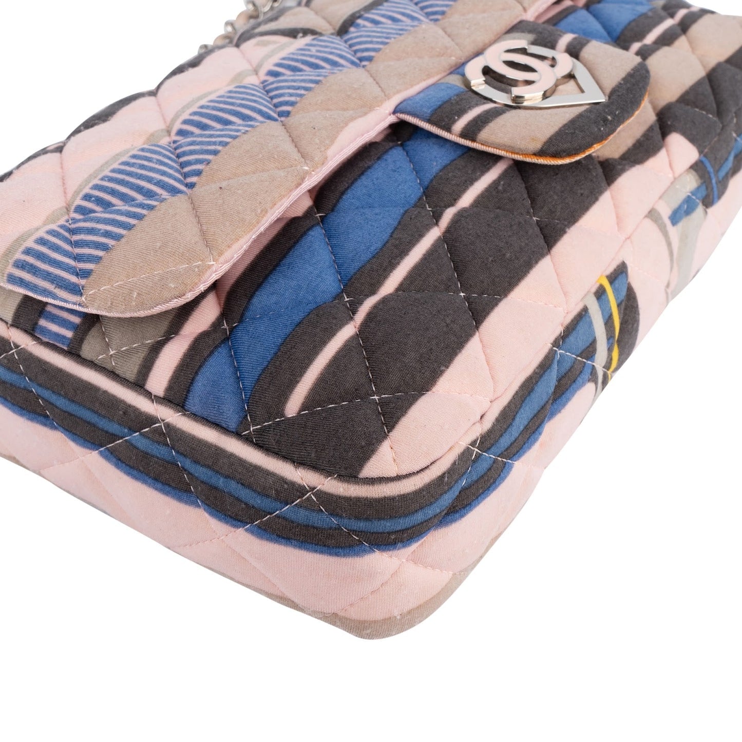 Chanel Quilted Cotton Single Flap Shoulder Bag