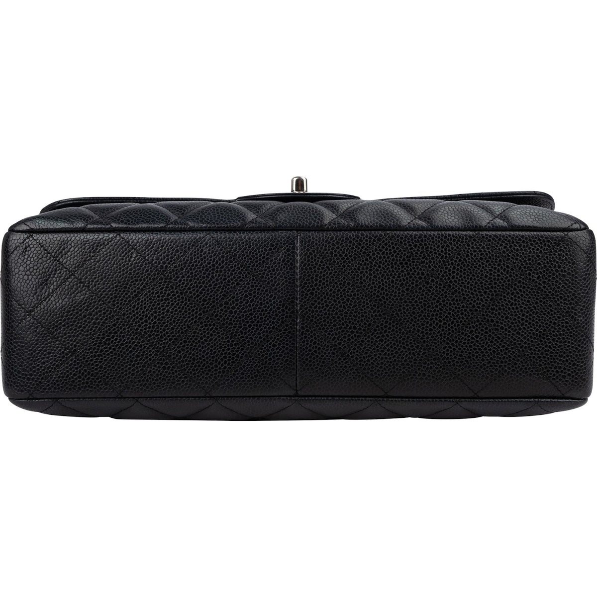 Chanel Quilted Caviar Leather Palladium Jumbo Single Flap Crossbody Bag