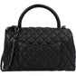 Chanel Quilted Caviar Leather Palladium Coco Handle Single Flap Handbag