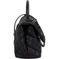 Chanel Quilted Caviar Leather Palladium Coco Handle Single Flap Handbag