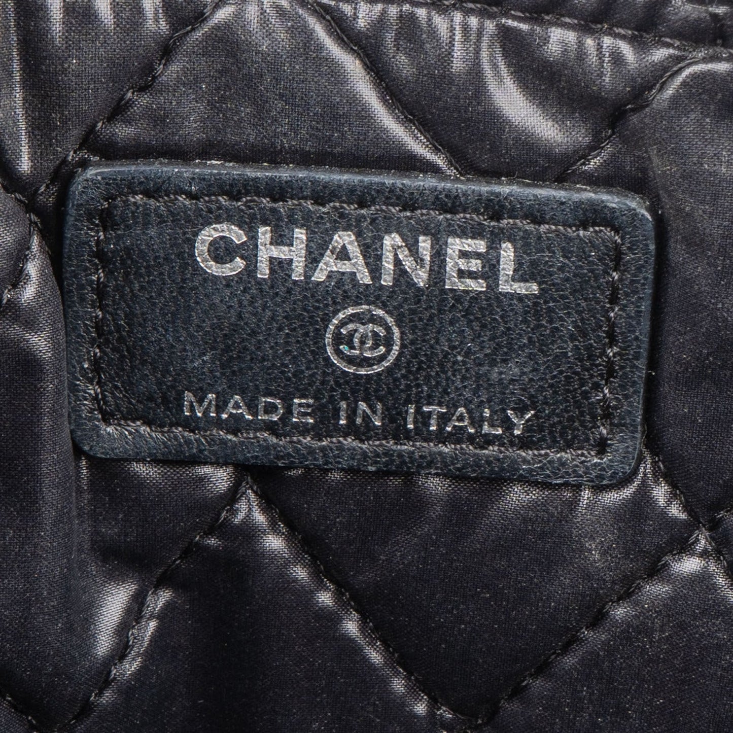 Chanel Quilted Patent Leather CC Clutch