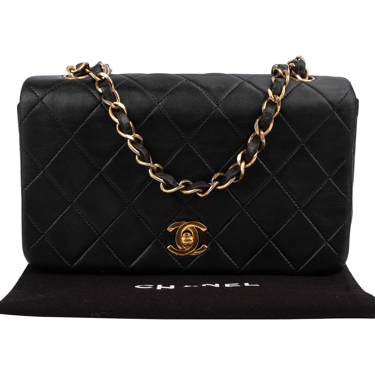 Chanel Quilted Lambskin Small 24K Gold Single Flap Crossbody Bag