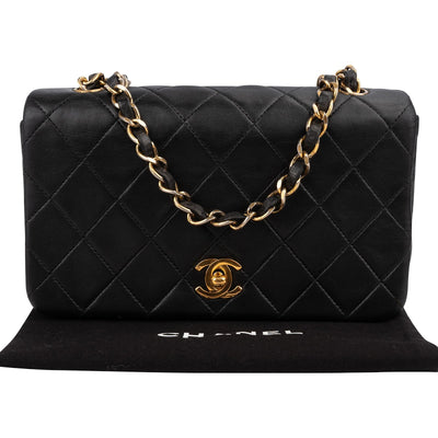 Chanel Quilted Lambskin Small 24K Gold Single Flap Crossbody Bag