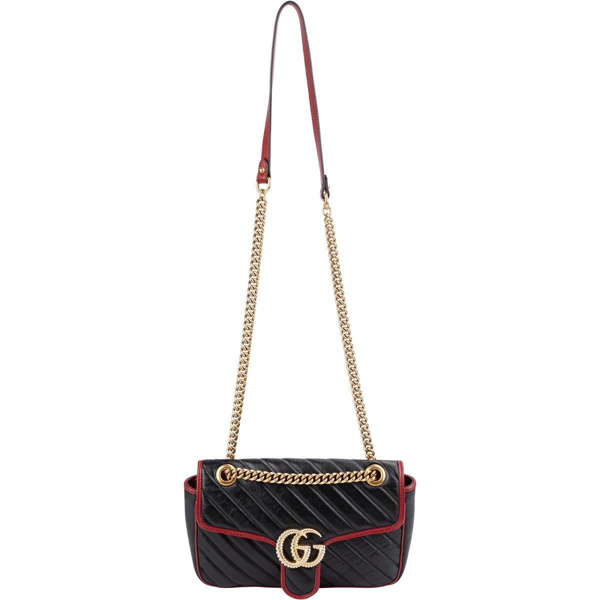Gucci Monogram Matelassé Leather GG Marmont Crossbody Bag