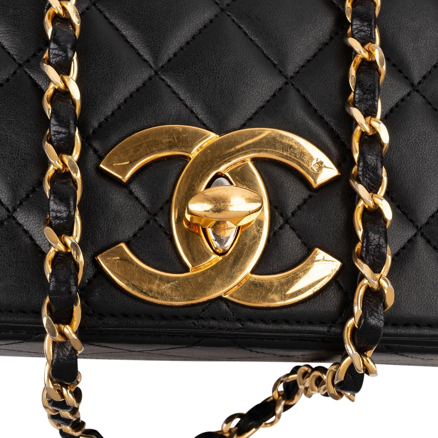 Chanel Quilted Lambskin 24K Gold Single Flap Shoulder Bag