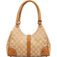 Gucci Monogram GG Canvas Lizard-Embossed Leather Small New Jackie Shoulder Bag