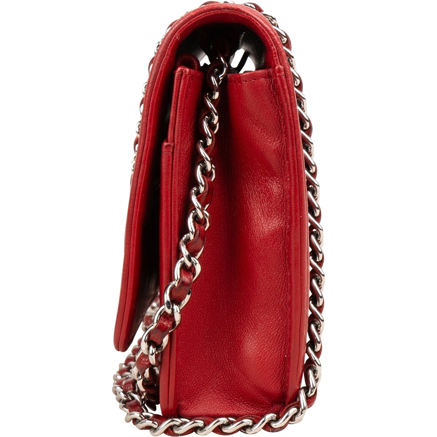 Chanel Leather Camellia Wallet On Chain Crossbody Bag