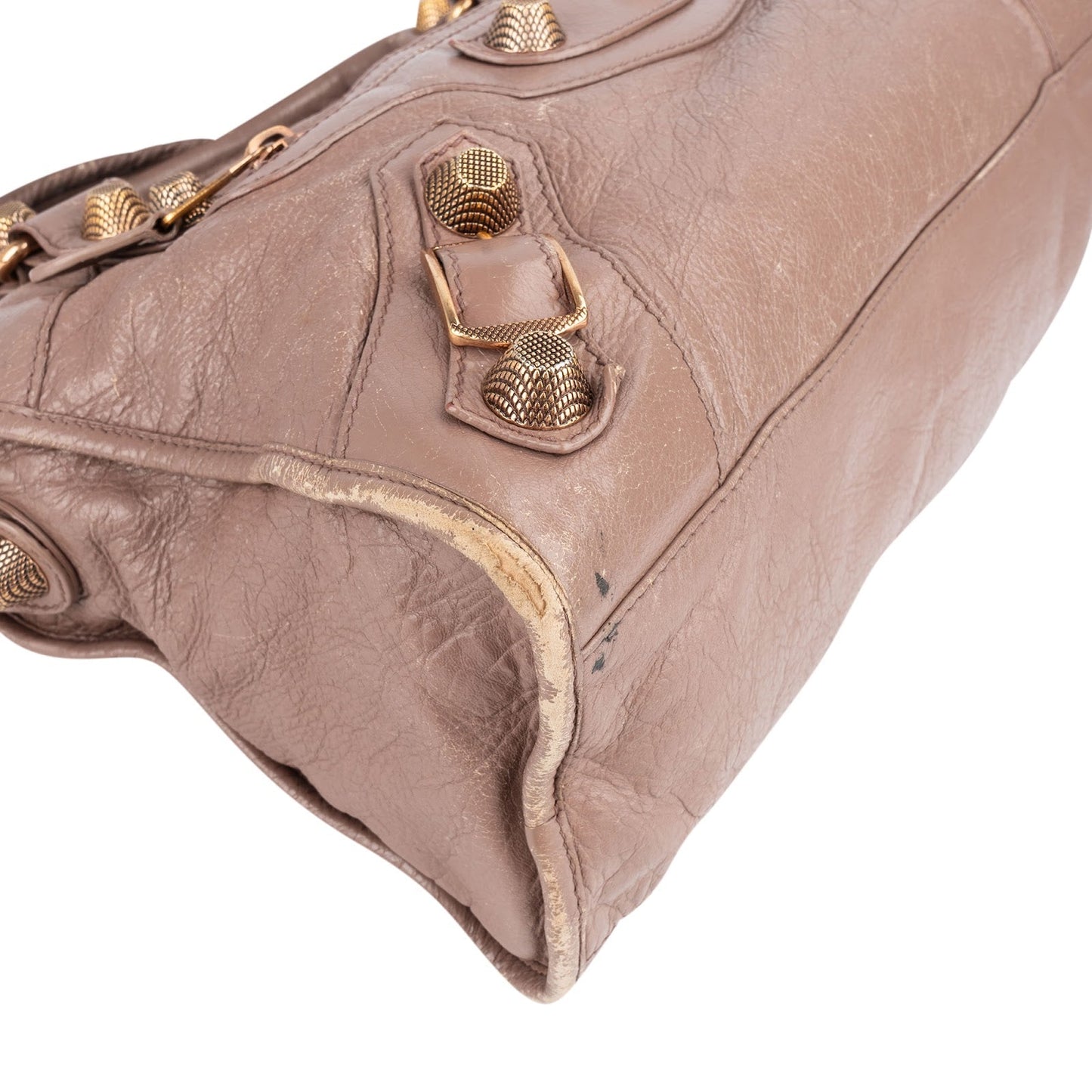 Balenciaga Mauve Leather City Handbag