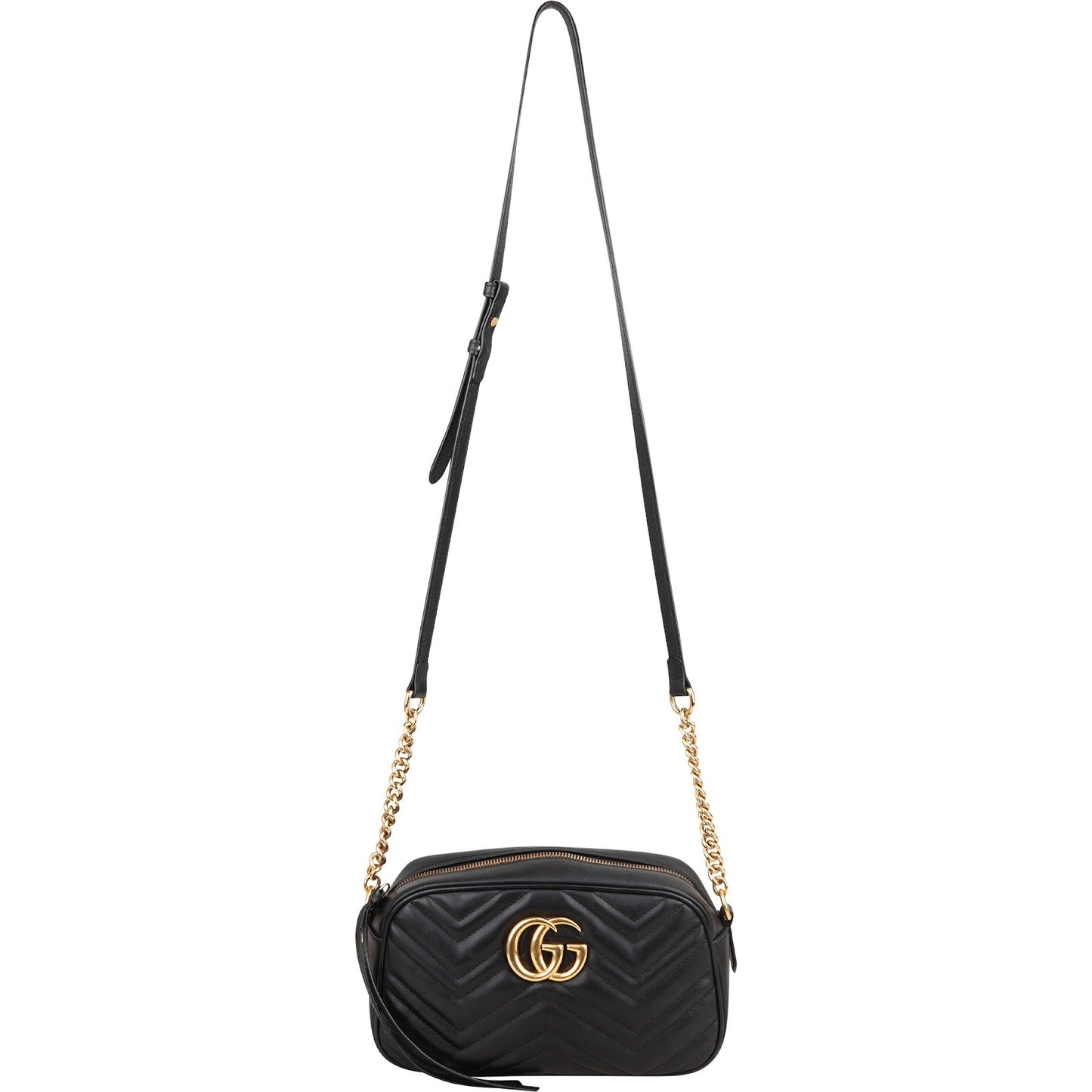 Gucci Chevron Leather GG Marmont Camera Crossbody Bag