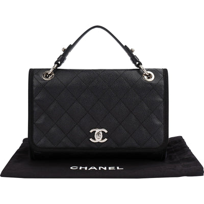 Chanel Caviar Leather CC Business Affinity Small Single Flap Handbag