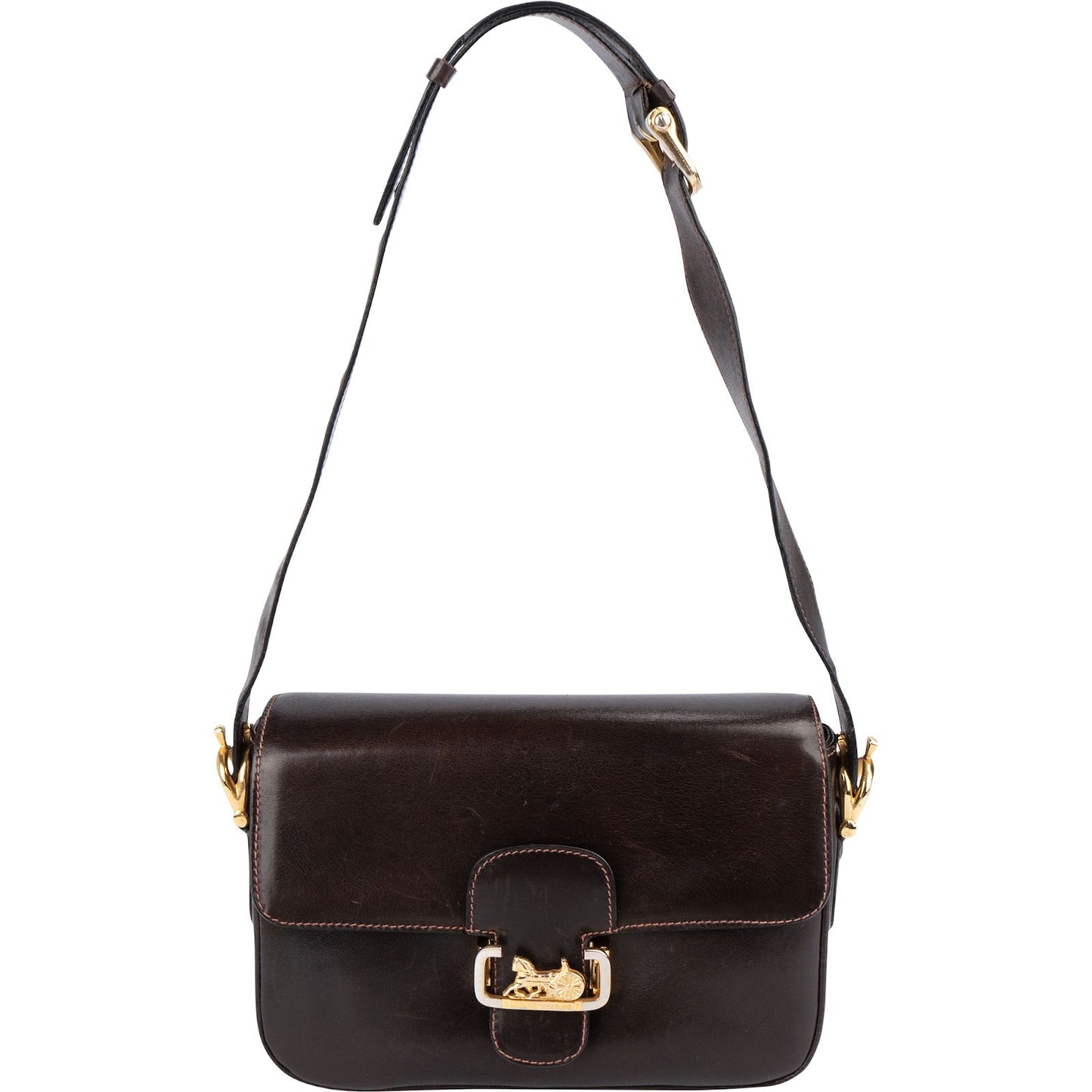 Celine Box Leather Horse Carriage Shoulder Bag