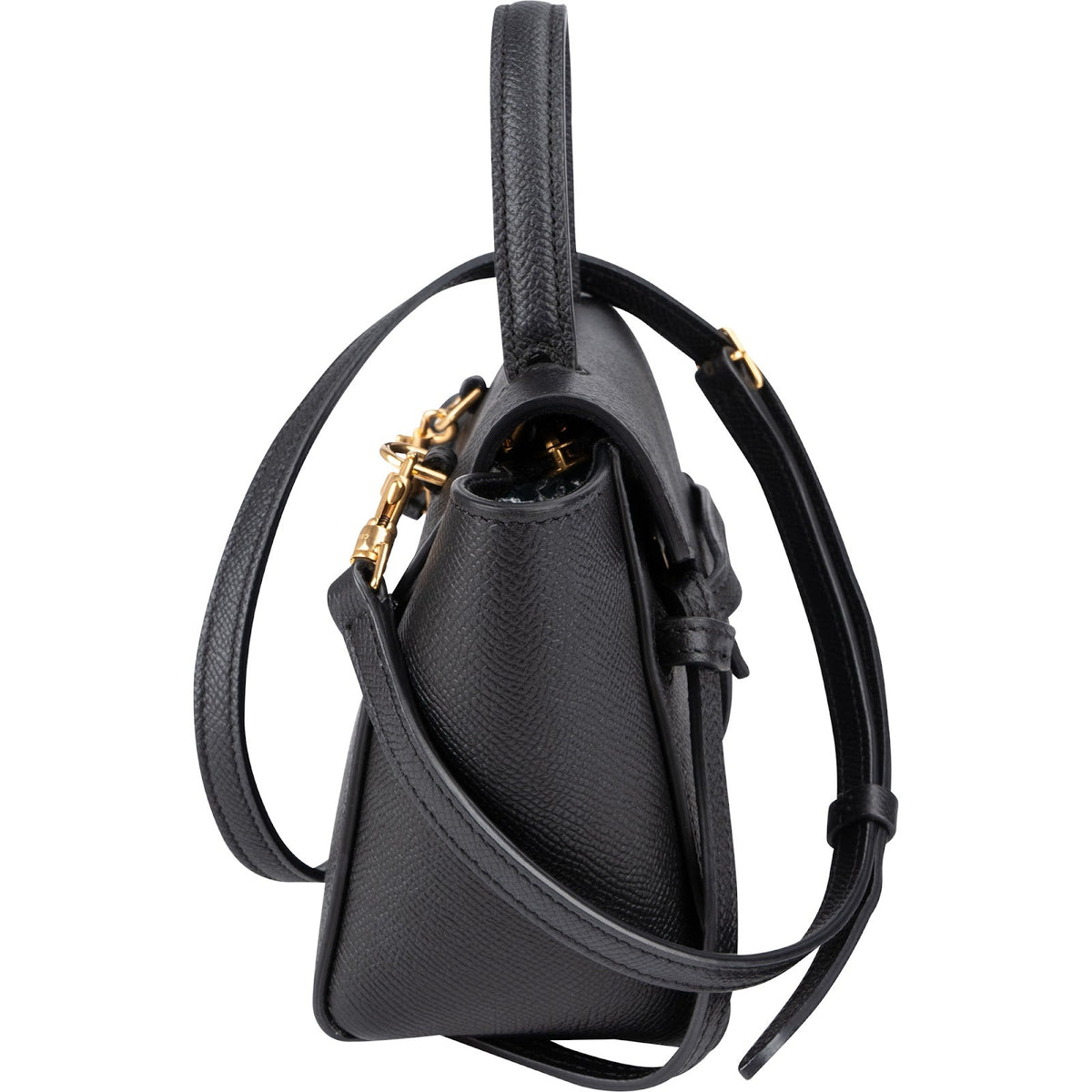 Celine Black Grained Calfskin Pico Mini Belt Handbag