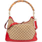 Gucci Monogram GG Bamboo Hobo Shoulder Bag