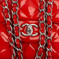Chanel Quilted Patent Leather Jumbo Double Flap Crossbody Bag