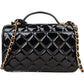 Chanel Quilted Patent Leather Top Handle Handbag