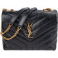 Saint Laurent Small Loulou aus gestepptem Kalbsleder – Vorderansicht