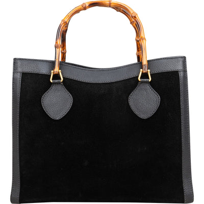 Gucci Suede Bamboo Tote Handbag