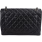 Chanel Quilted Caviar Leather Palladium Maxi Single Flap Crossbody Bag