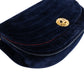 Chanel Chevron Velvet Half Moon Single Flap Crossbody Bag