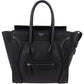 Céline Black Grained Leather Luggage Handbag