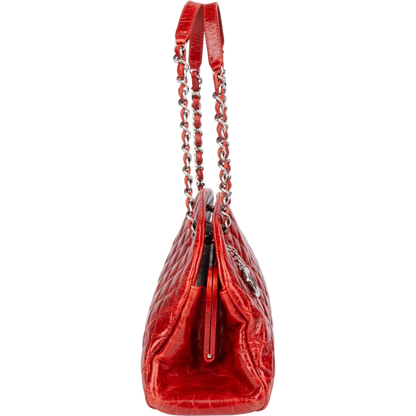 Chanel Quilted Quilted Crinkled Leather Just Mademoiselle Bowling Shoulder Bag