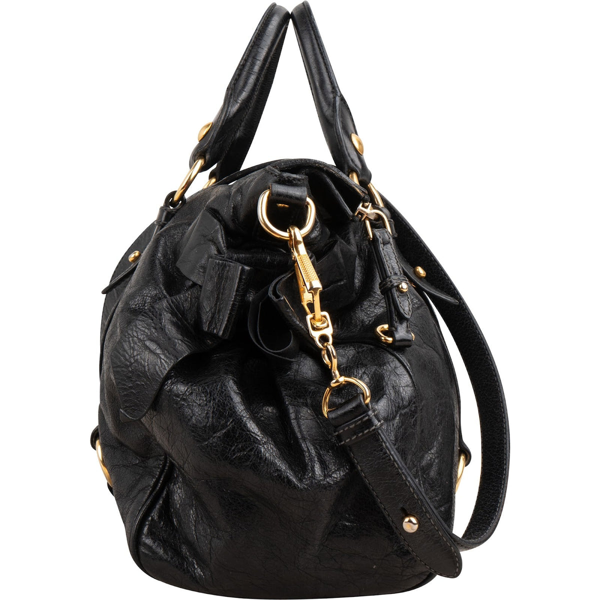 Miu Miu Vitello Lux Leather Satchel Handbag