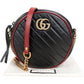 Gucci Quilted Leather Bicolor GG Marmont Round Crossbody Bag