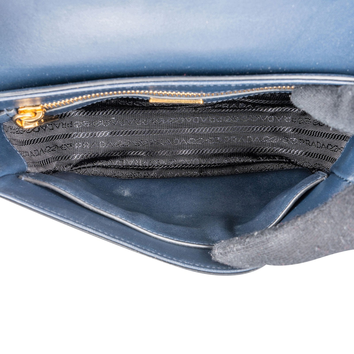 Prada Blue Saffiano Leather Shoulder Crossbody Bag