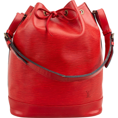 Louis Vuitton Red Epi Leather Sac Noé Grande Shoulder Bag