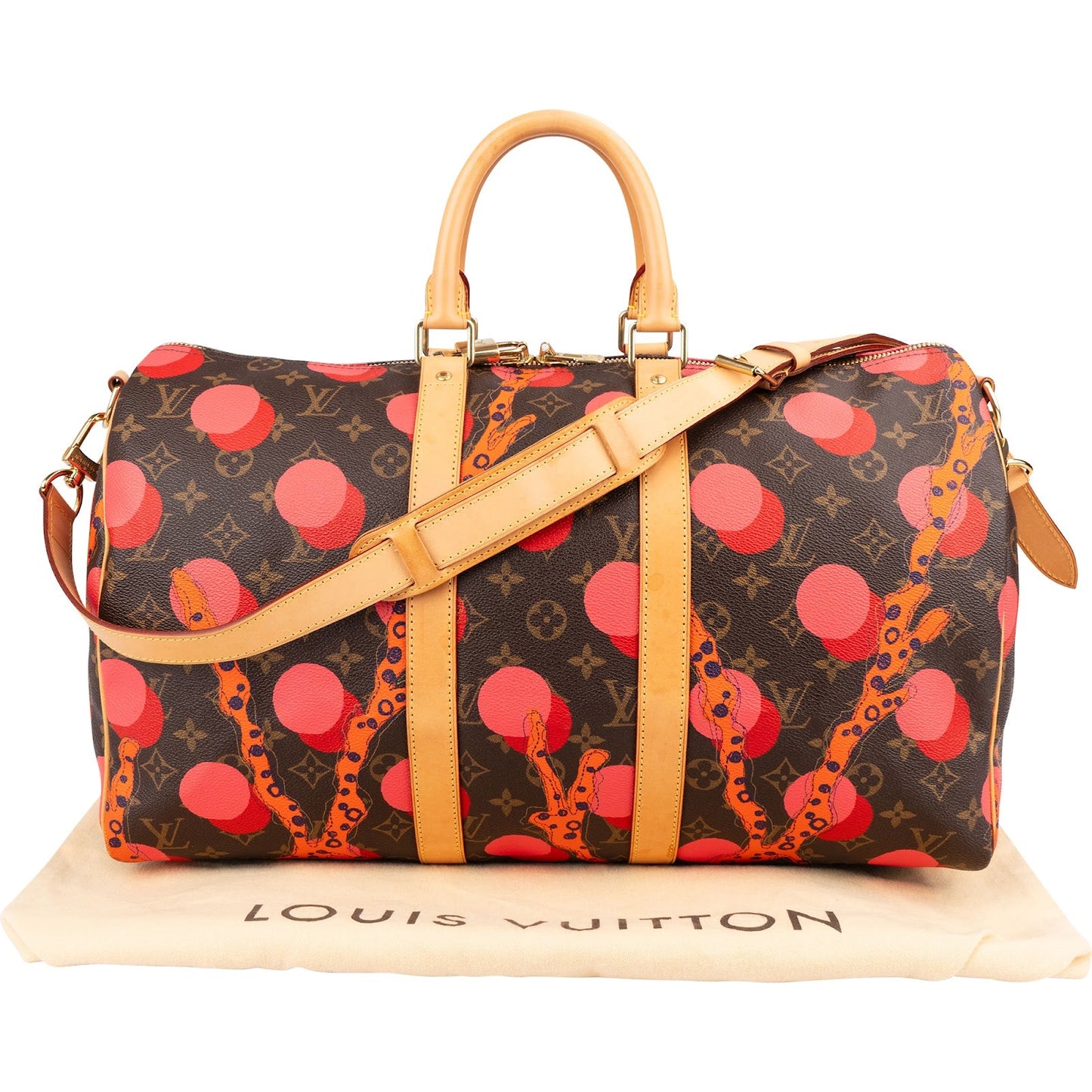 Louis Vuitton Monogram Canvas Limited Yayoi Kusama Ramages Dots Keepall 45 Bandoulière Travel Bag