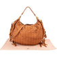 Miu Miu Woven Leather Fringe Hobo Shoulder Bag