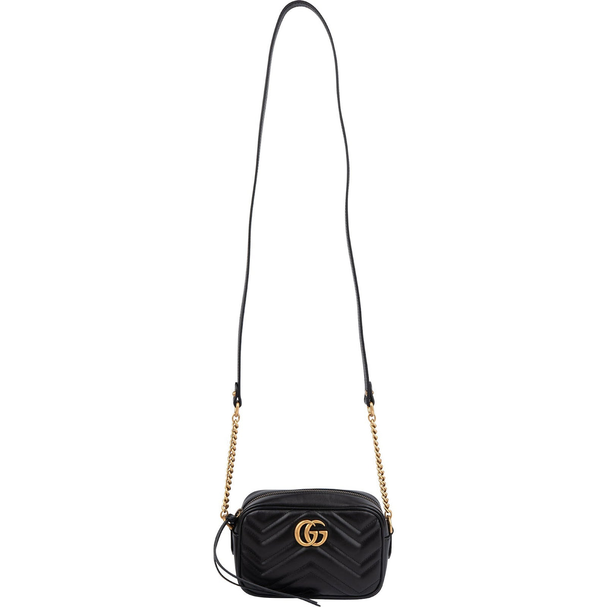 Gucci Chevron Leather Marmont Matelassé Mini Crossbody Bag